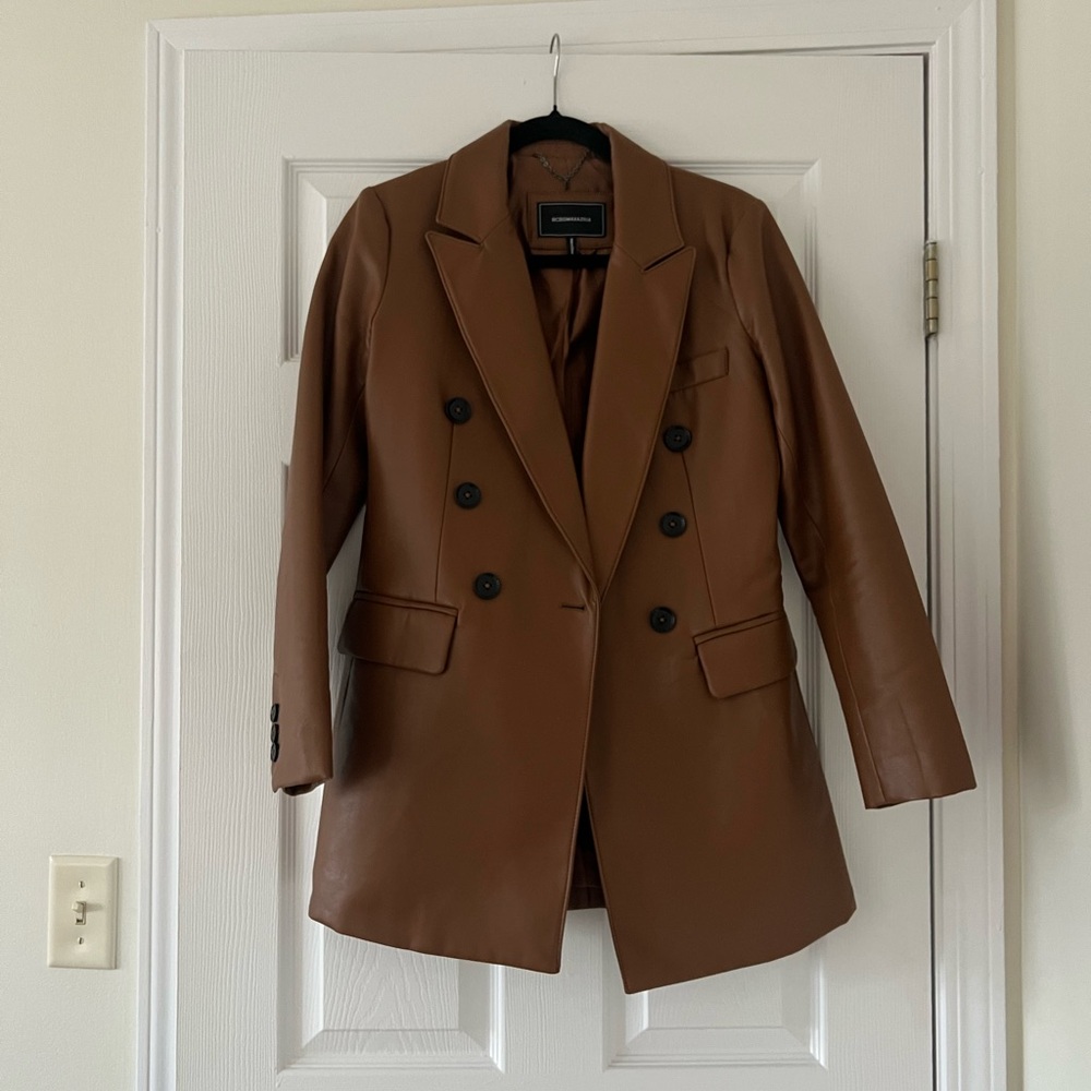 BCBGMaxAzria Brown Double-Breasted Blazer